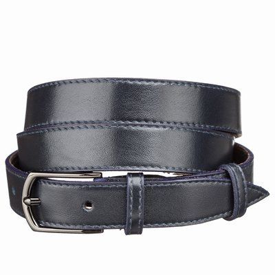 Leather belt MAYBIK 15234 Dark blue 20675 фото