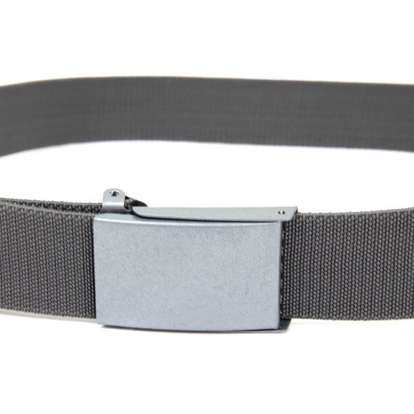 Textile belt with black buckle Vintage 20534 Gray 20534 фото