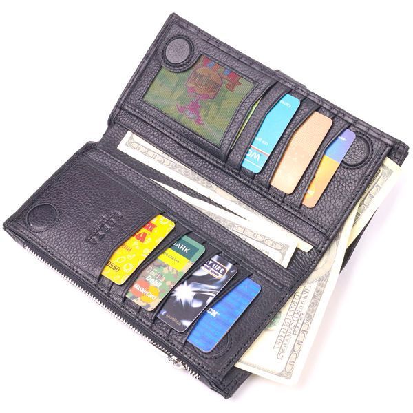 Quilted vertical men's wallet made of genuine leather KARYA 21425 Black 21425 фото