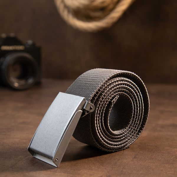 Textile belt with black buckle Vintage 20534 Gray 20534 фото