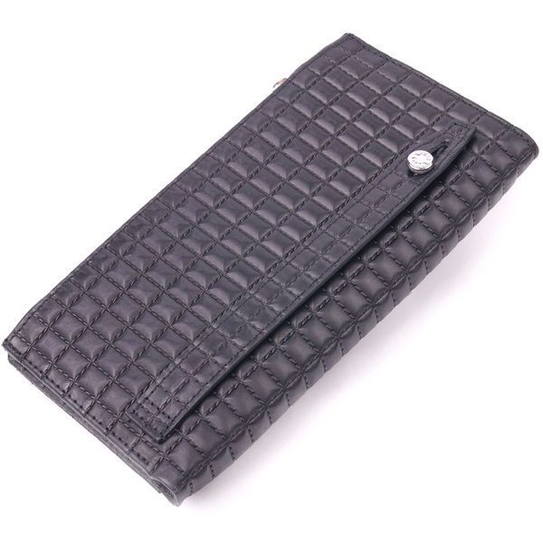 Quilted vertical men's wallet made of genuine leather KARYA 21425 Black 21425 фото