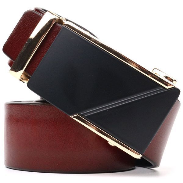 Reversible belt for men made of genuine leather Vintage 21479 Brown 21479 фото