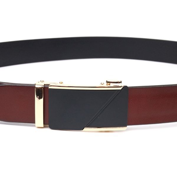 Reversible belt for men made of genuine leather Vintage 21479 Brown 21479 фото