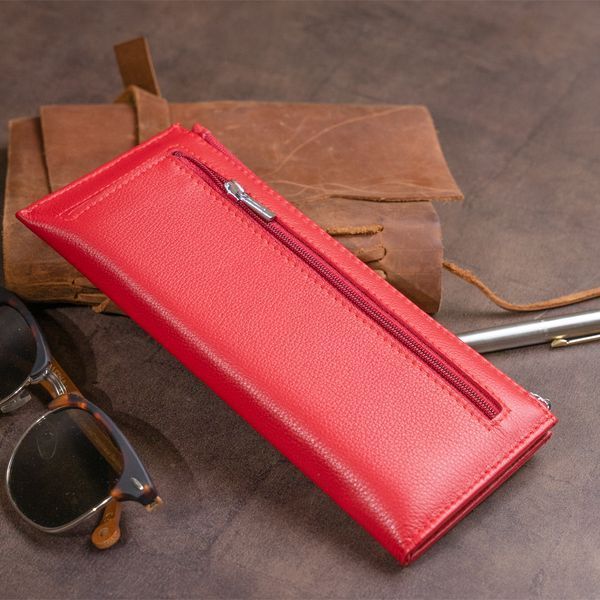 Горизонтальный тонкий кошелек из кожи женский ST Leather 19330 Красный 19330 фото