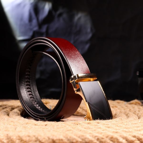 Reversible belt for men made of genuine leather Vintage 21479 Brown 21479 фото