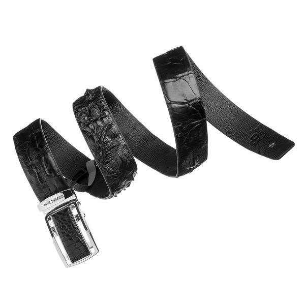 Automatic belt CROCODILE LEATHER 18239 made of genuine crocodile leather Black 18239 фото