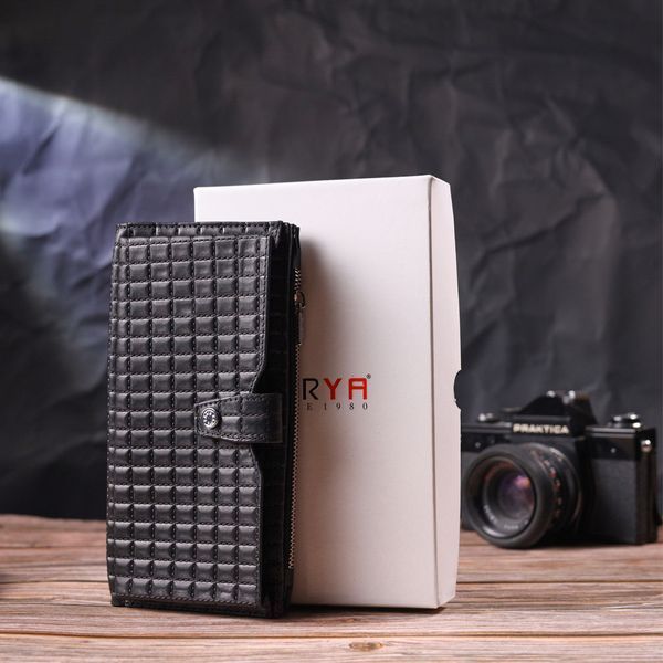 Quilted vertical men's wallet made of genuine leather KARYA 21425 Black 21425 фото
