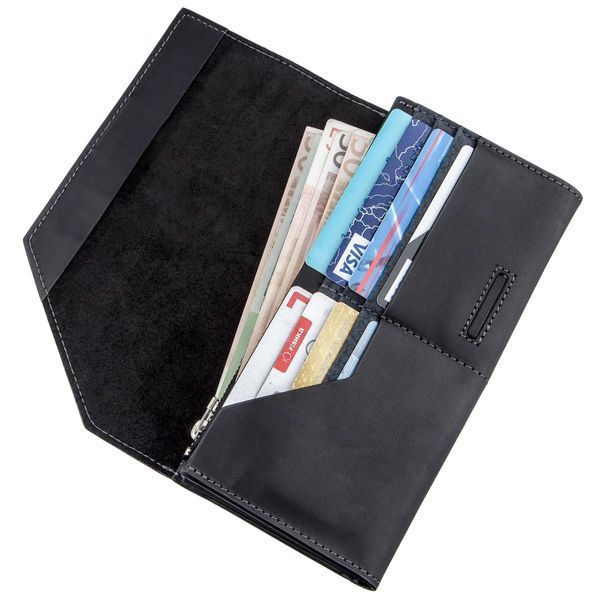 Unisex leather clutch with magnet GRANDE PELLE 11214 Black 11214 фото
