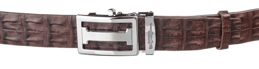Automatic belt CROCODILE LEATHER 18177 made of genuine crocodile leather Brown 18177 фото