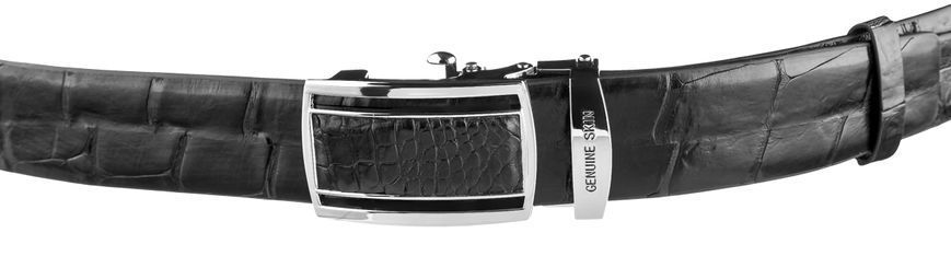 Automatic belt CROCODILE LEATHER 18239 made of genuine crocodile leather Black 18239 фото