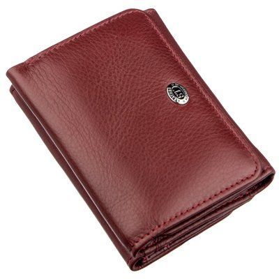 Компактний жіночий гаманець на кнопці ST Leather 18885 Темно-червоний 18885 фото