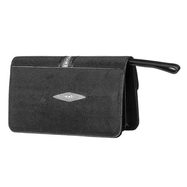 Men's purse STINGRAY LEATHER 18121 made of genuine stingray leather Black 18121 фото