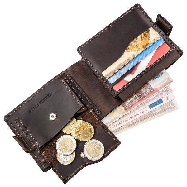 Unisex horizontal wallet GRANDE PELLE 11218 Brown 11218 фото