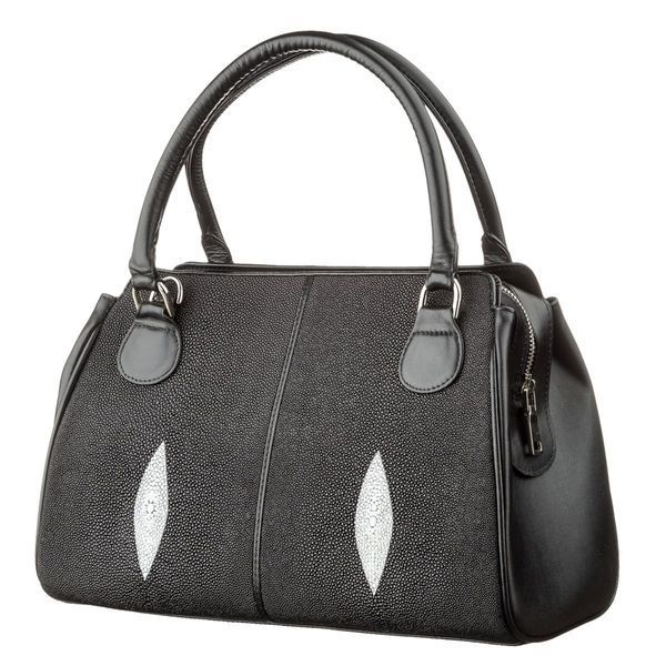 Сумка женская STINGRAY LEATHER 18518 из натуральной кожи морского ската Черная 18518 фото
