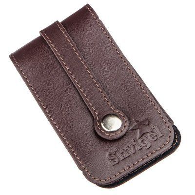 Compact leather key holder with strap SHVIGEL 13989 Brown 13989 фото