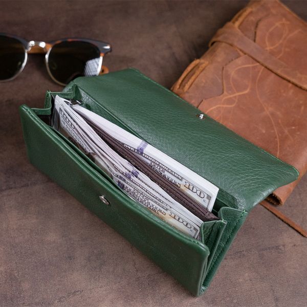 Клатч конверт з кишенею для мобільного шкіряний жіночий ST Leather 19270 Зелений 19270 фото