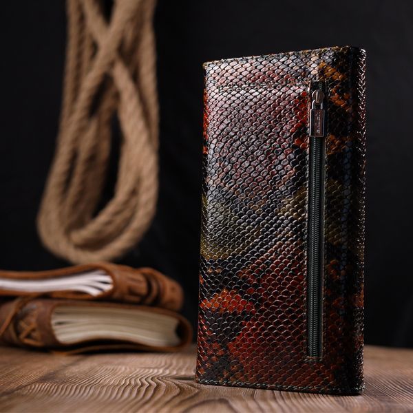 Кошелек женский из натуральной фактурной кожи под змею KARYA 21008 Разнцветный 21008 фото