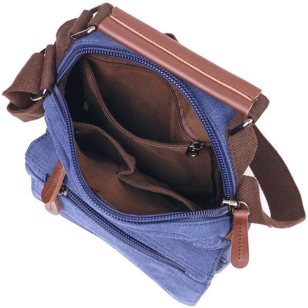 Excellent men's bag made of thick textile 21228 Vintage Blue 21228 фото