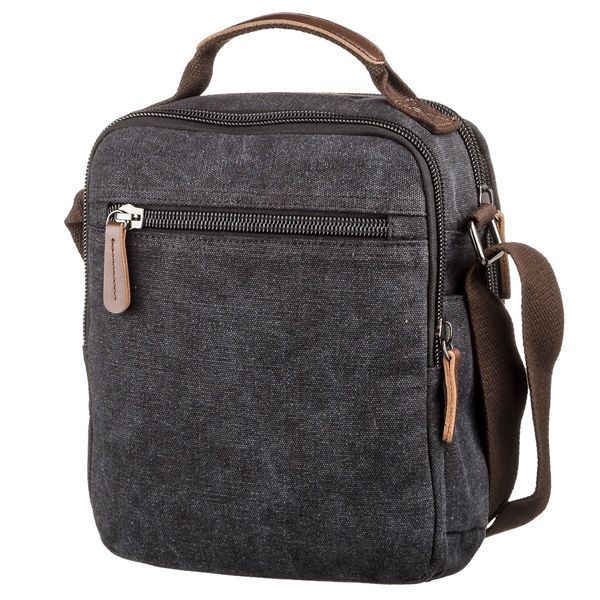 Universal textile men's bag with two compartments Vintage 20199 Black 20199 фото
