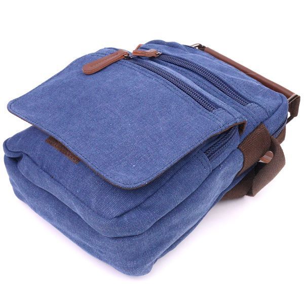 Excellent men's bag made of thick textile 21228 Vintage Blue 21228 фото