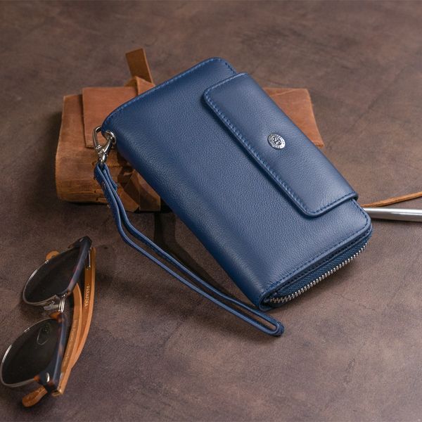 Кошелек из кожи на защелке ST Leather 19340 Темно-синий 19340 фото
