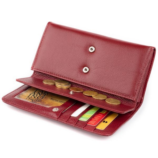 Women's bifold leather wallet ST Leather 19288 Burgundy 19288 фото