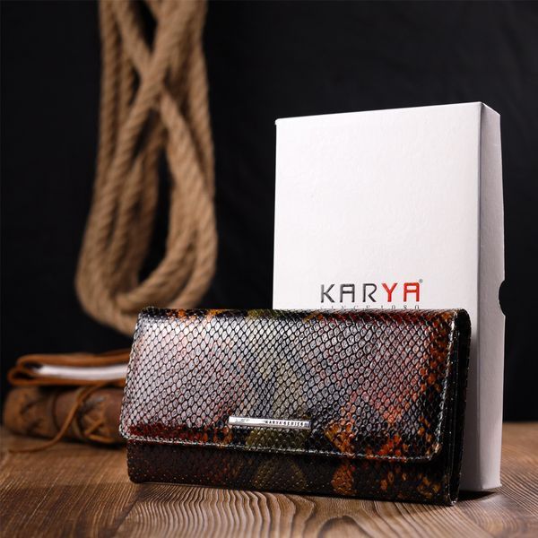 Кошелек женский из натуральной фактурной кожи под змею KARYA 21008 Разнцветный 21008 фото