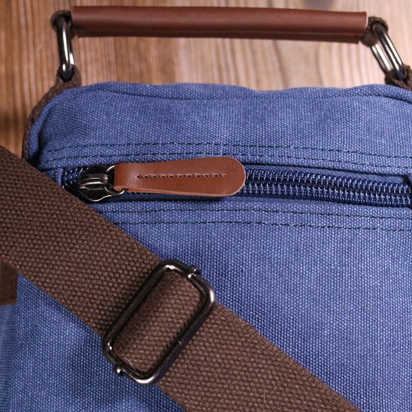 Excellent men's bag made of thick textile 21228 Vintage Blue 21228 фото
