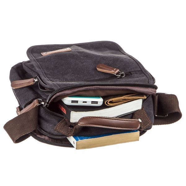 Universal textile men's bag with two compartments Vintage 20199 Black 20199 фото