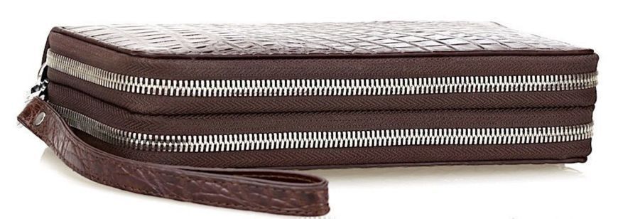Clutch wallet CROCODILE LEATHER 18260 made of genuine crocodile leather Brown 18260 фото