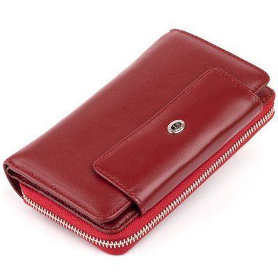 Wallet made of leather with a snap ST Leather 19341 Burgundy 19341 фото