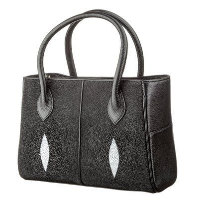 Сумка жіноча STINGRAY LEATHER 18610 з натуральної шкіри морського скату Чорна 18610 фото