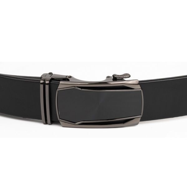 Men's belt with frame made of darkened metal Vintage 20277 Black 20277 фото