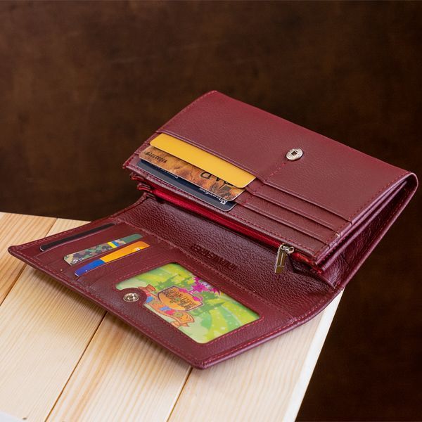 Жіночий гаманець на кнопці ST Leather 18855 Темно червоний 18855 фото