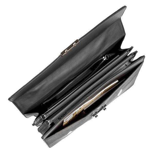Briefcase STINGRAY LEATHER 18114 made of genuine stingray leather Black 18114 фото
