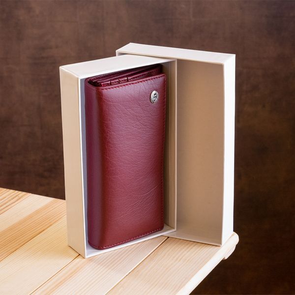 Жіночий гаманець на кнопці ST Leather 18855 Темно червоний 18855 фото