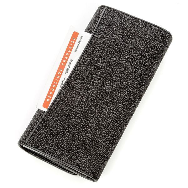 Кошелек женский STINGRAY LEATHER 18620 из натуральной кожи морского ската Черный 18620 фото