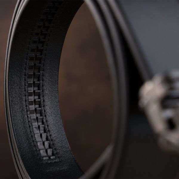 Men's belt with frame made of darkened metal Vintage 20277 Black 20277 фото
