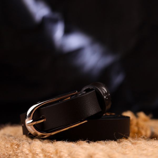 Thin women's belt made of genuine leather Grande Pelle 21438 Brown 21438 фото