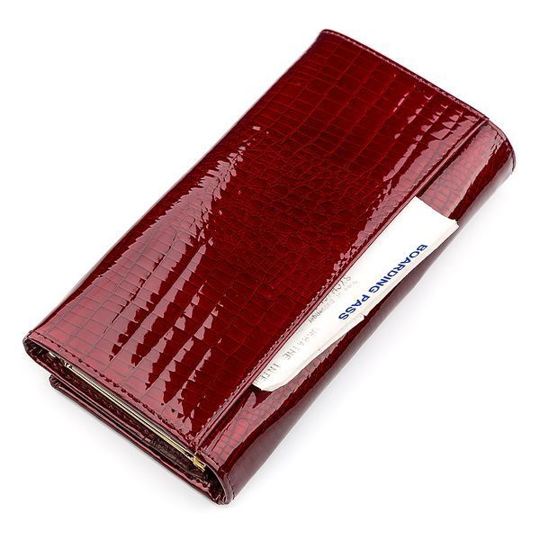 Гаманець жіночий ST Leather 18425 (S6001A) лакована шкіра Бордовий 18425 фото