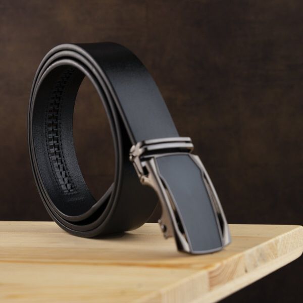 Men's belt with frame made of darkened metal Vintage 20277 Black 20277 фото