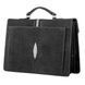 Briefcase STINGRAY LEATHER 18114 made of genuine stingray leather Black 18114 фото 2