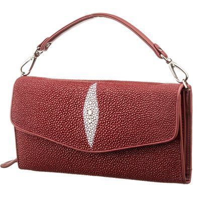 Горизонтальний клатч STINGRAY LEATHER 18291 з натуральної шкіри морського скату Бордовий 18291 фото