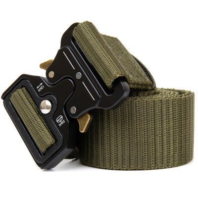 Textile belt with black buckle Vintage 20549 Khaki 20549 фото