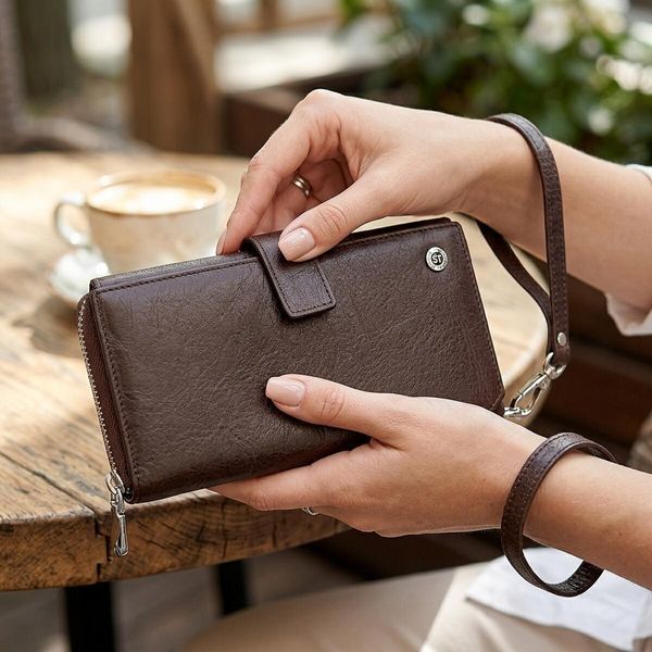 Кошелек женский ST Leather 18457 (SТ228) из натуральной кожи Коричневый 47933 фото