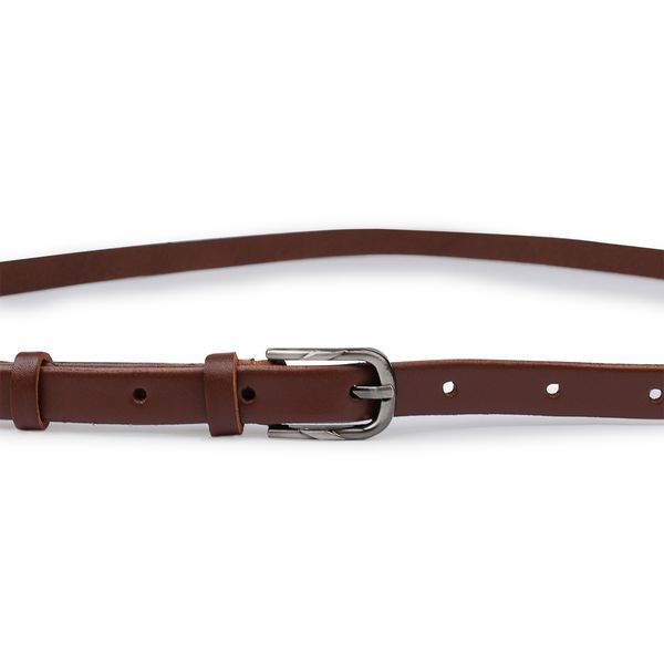 Smooth leather belt for women Vintage 20750 Brown 20750 фото
