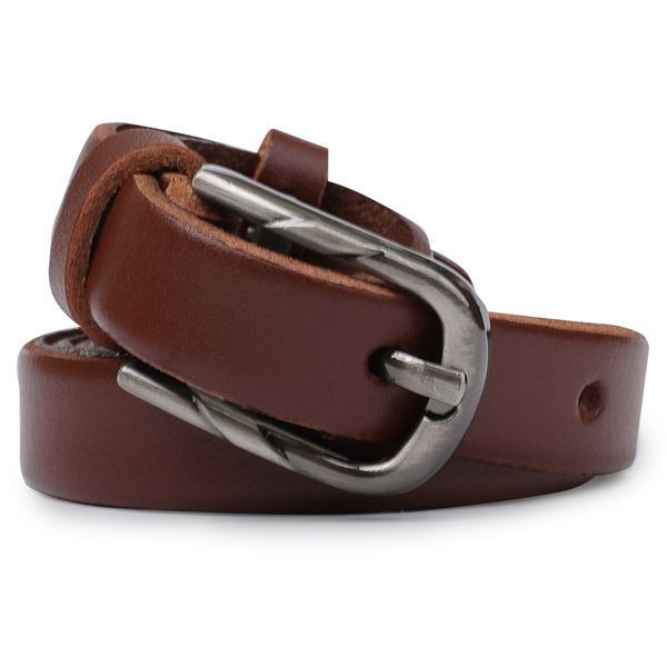 Smooth leather belt for women Vintage 20750 Brown 20750 фото
