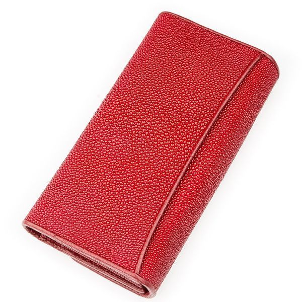 Гаманець жіночий STINGRAY LEATHER 18621 з натуральної шкіри морського скату Червоний 18621 фото