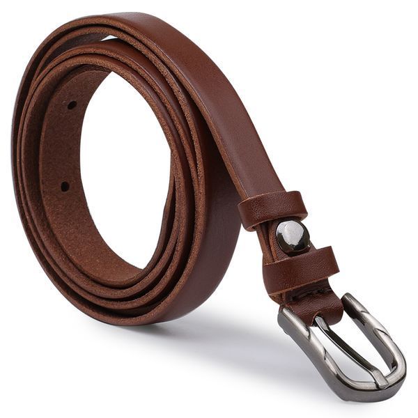 Smooth leather belt for women Vintage 20750 Brown 20750 фото