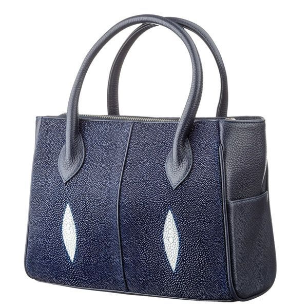 Сумка жіноча STINGRAY LEATHER 18611 з натуральної шкіри морського скату Синя 18611 фото